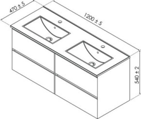 Meuble PANADURA à suspendre 120 cm blanc mat
