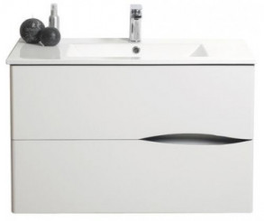 MEUBLE A SUSPENDRE 70cm VELOURS BLANC - BATHROOM THERAPY