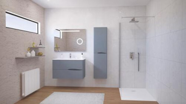 Meuble VELOURS à suspendre 90cm gris