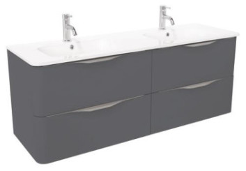 MEUBLE A SUSPENDRE 140 cm MANNAR GRIS - BATHROOM THERAPY