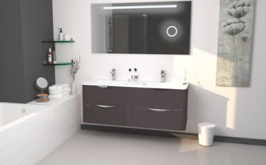 Meuble MANNAR à suspendre 140 cm gris