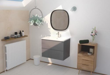 Meuble PANADURA à suspendre 60 cm gris brillant