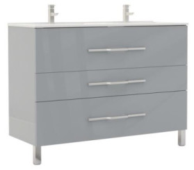 Meuble NANNING sur pieds 120cm gris souris