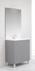 Meuble NEW YORK sur pieds 80cm gris mat