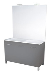 Meuble NEW YORK sur pieds 120cm gris mat