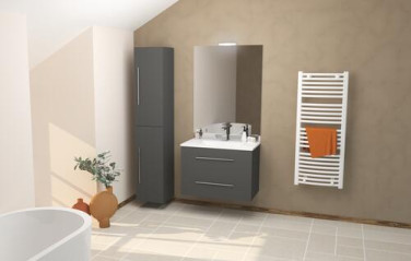 Meuble NEW YORK à suspendre 80cm gris mat