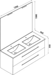 Meuble NEW YORK à suspendre 120cm blanc