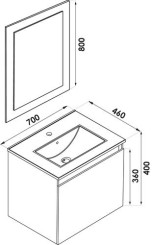 Meuble NUDEA 1.0 à suspendre 70cm cognac