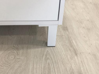 Meuble ODESSA sur pieds 2 portes 60cm blanc miroir affleurant