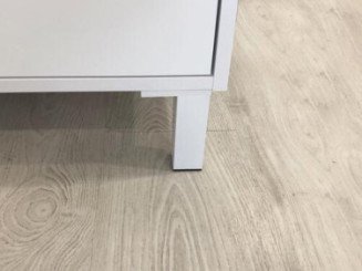 Meuble ODESSA sur pieds 2 portes 60cm blanc miroir suspendu
