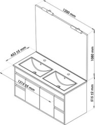 Meuble LUMPUR à suspendre 120cm miroir affleurant