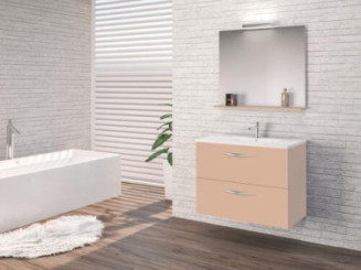 Meuble DUBAI à suspendre 60cm rose poudré
