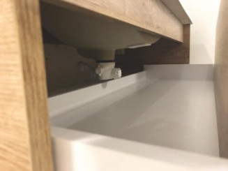 Meuble ODESSA à suspendre 2 tiroirs 80cm bois miroir affleurant