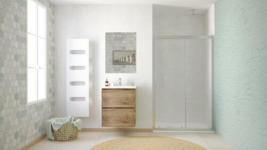 Meuble ODESSA à suspendre 2 tiroirs 60cm bois miroir suspendu