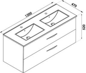 Caisson DUBAI cérusé 120cm