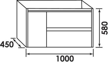 Caisson BOSTON bleu bleuet 100cm