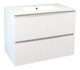 Meuble OSLO à suspendre 2 tiroirs 80cm blanc brillant
