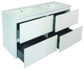 Meuble OSLO à suspendre 4 tiroirs 120cm blanc mat