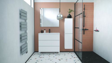Meuble OSLO sur pieds 3 tiroirs 80cm blanc mat