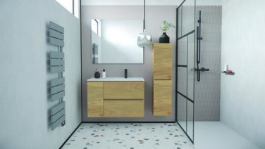 Meuble OSLO à suspendre 2 tiroirs & 1 porte 90cm bois