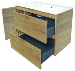 Meuble OSLO à suspendre 2 tiroirs & 1 porte 90cm bois
