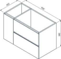Caisson 2 tiroirs & 1 porte blanc mat OSLO 90cm