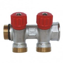Collecteur avec vannes 2 départs EASY LOCK départ 3/4EK arrivé 20/27