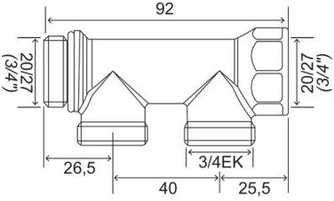 Collecteur 2 départs EASY LOCK départ 3/4EK arrivé 20/27