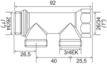 Collecteur 2 départs EASY LOCK départ 3/4EK arrivé 26/34