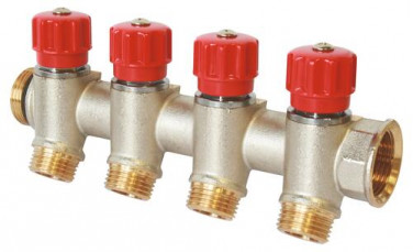 Collecteur avec vannes 4 départs EASY LOCK départ 3/4EK arrivé 20/27