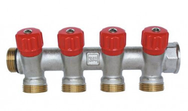 Collecteur avec vannes 4 départs EASY LOCK départ 3/4EK arrivé 20/27