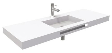 Plan vasque centree à suspendre 140cm hoya