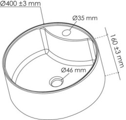 Vasque à poser ronde ø40x16 cm blanche