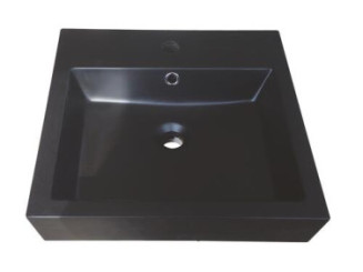 Vasque à poser carré 45cm en résine noire