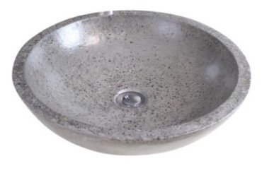 Vasque à poser ronde ø44cm en terrazo grise
