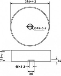Vasque à poser ronde ø39,5x11,5 cm noire