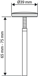 Clapet ø 39 pour cuvette de bonde ø 63 - longueur 62mm