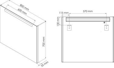Miroir LED à suspendre 80x70cm LISBONNE