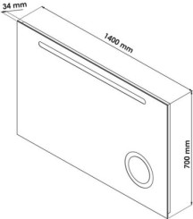 Miroir LED à suspendre 140x70cm STOCKHOLM