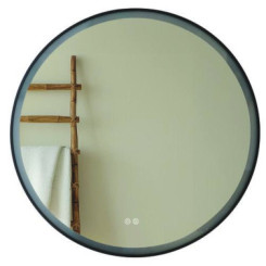 Miroir LED Alexandrie ø80 avec contour noir 