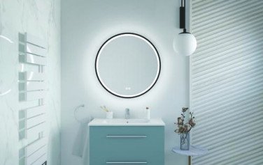 Miroir LED Alexandrie ø80 avec contour noir 