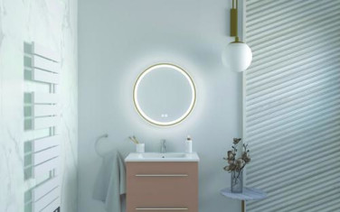 Miroir LED Alexandrie ø60 avec contour or 