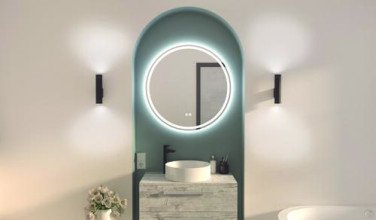 Miroir LED Louxor ø80 contours sablés