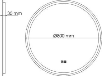 Miroir LED Louxor ø80 contours sablés