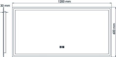 Miroir LED Lausane 120X60cm contours sablés