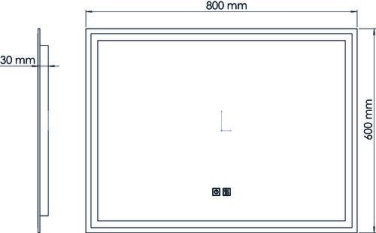 Miroir LED Lausane 80X60cm contours sablés