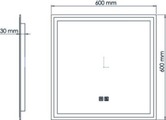Miroir LED Lausane 60X60cm contours sablés