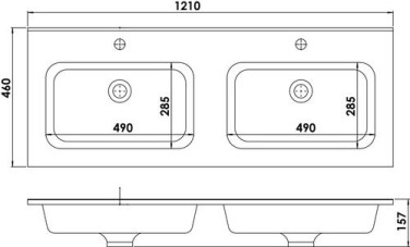 Plan vasque résine noire mate 120cm