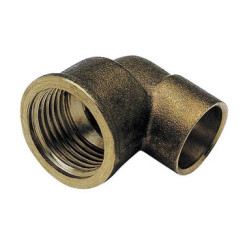 COUDE LAITON 90° FEMELLE ET A SOUDER CUIVRE - 90 GC