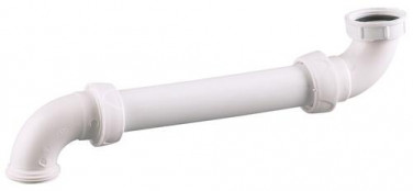 Tubulure déportée pour siphon de lavabo PMR blanc - VALENTIN